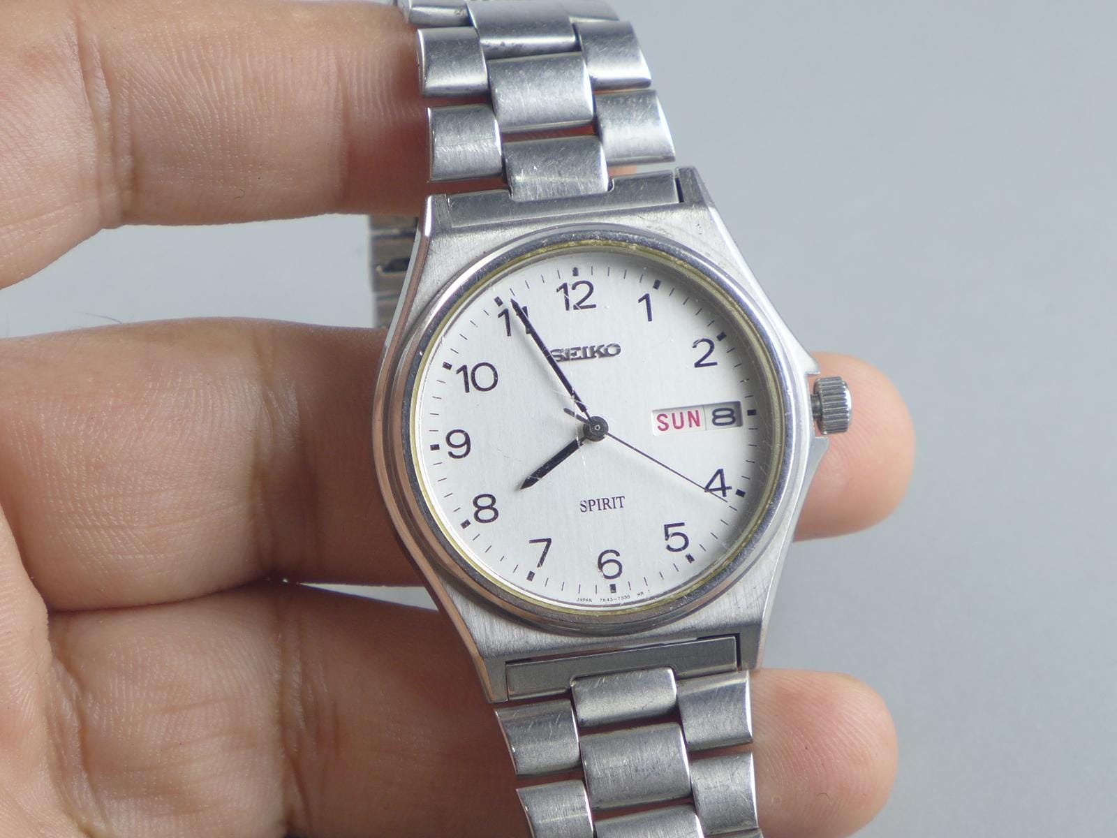 SEIKO セイコー スピリット 7Ｎ43-7180 腕時計 電池新品 洗浄剤 ヴィンテージ セイコー スピリット 7N43 7180 ホワイトダイヤル メンズ