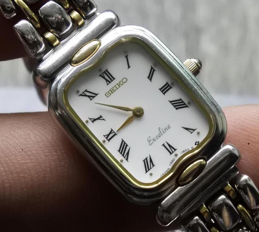 SEIKO セイコー Exceline 7320-6520 クォーツ 腕時計 Vintage Seiko Exceline 7320 6520 Roman Numeral Dial Lady