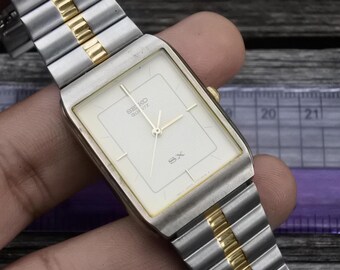 Vintage Seiko Sx V701 5K00 Textured Dial Men Quartz Watch Japan