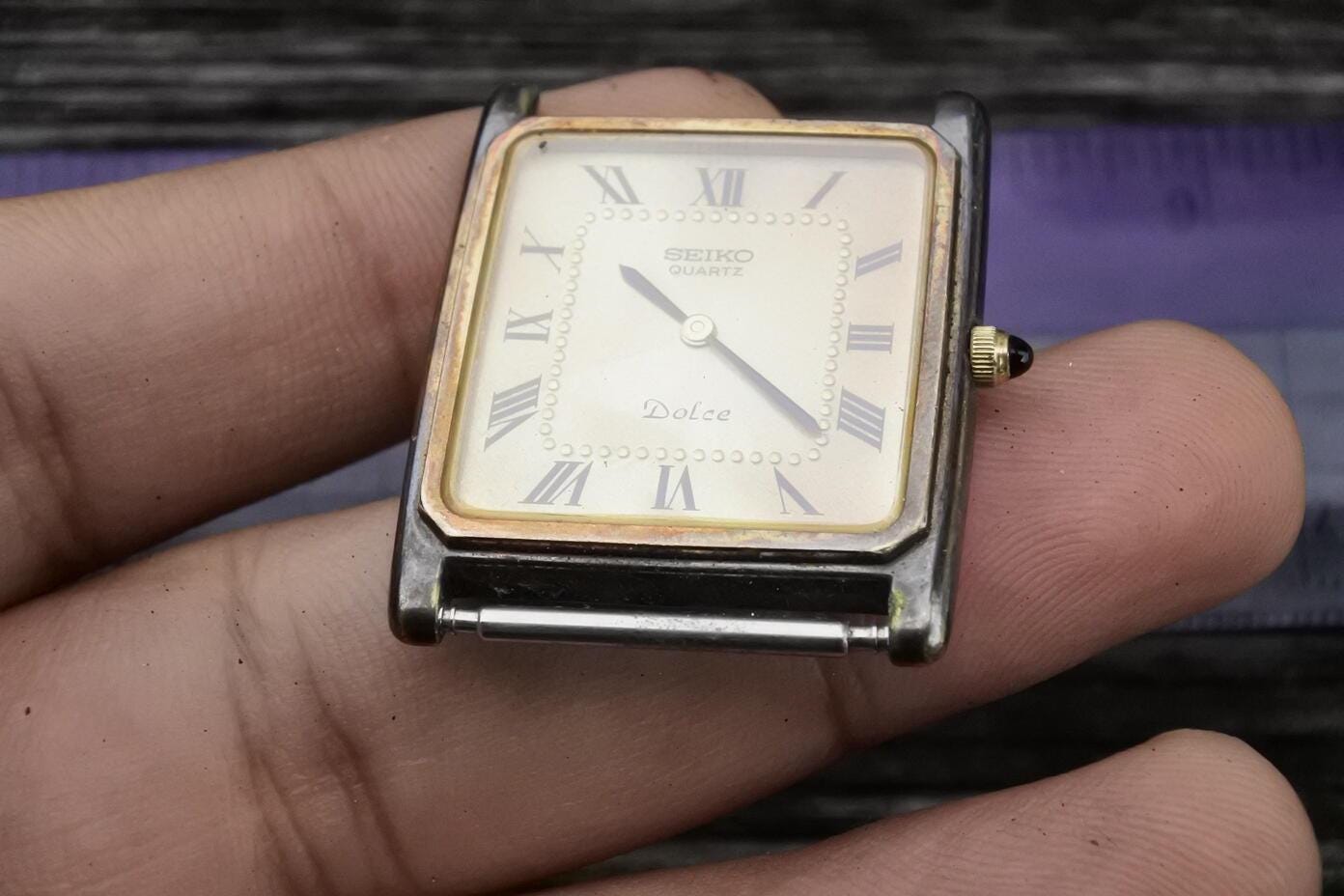 Vintage Seiko Dolce Gold Plated 30micron 6020 5460 Roman Numeral