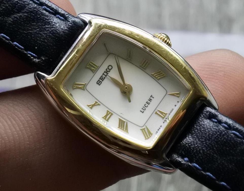 Vintage Seiko Lucent 4N21 5290 Roman Numeral Dial Lady Quartz