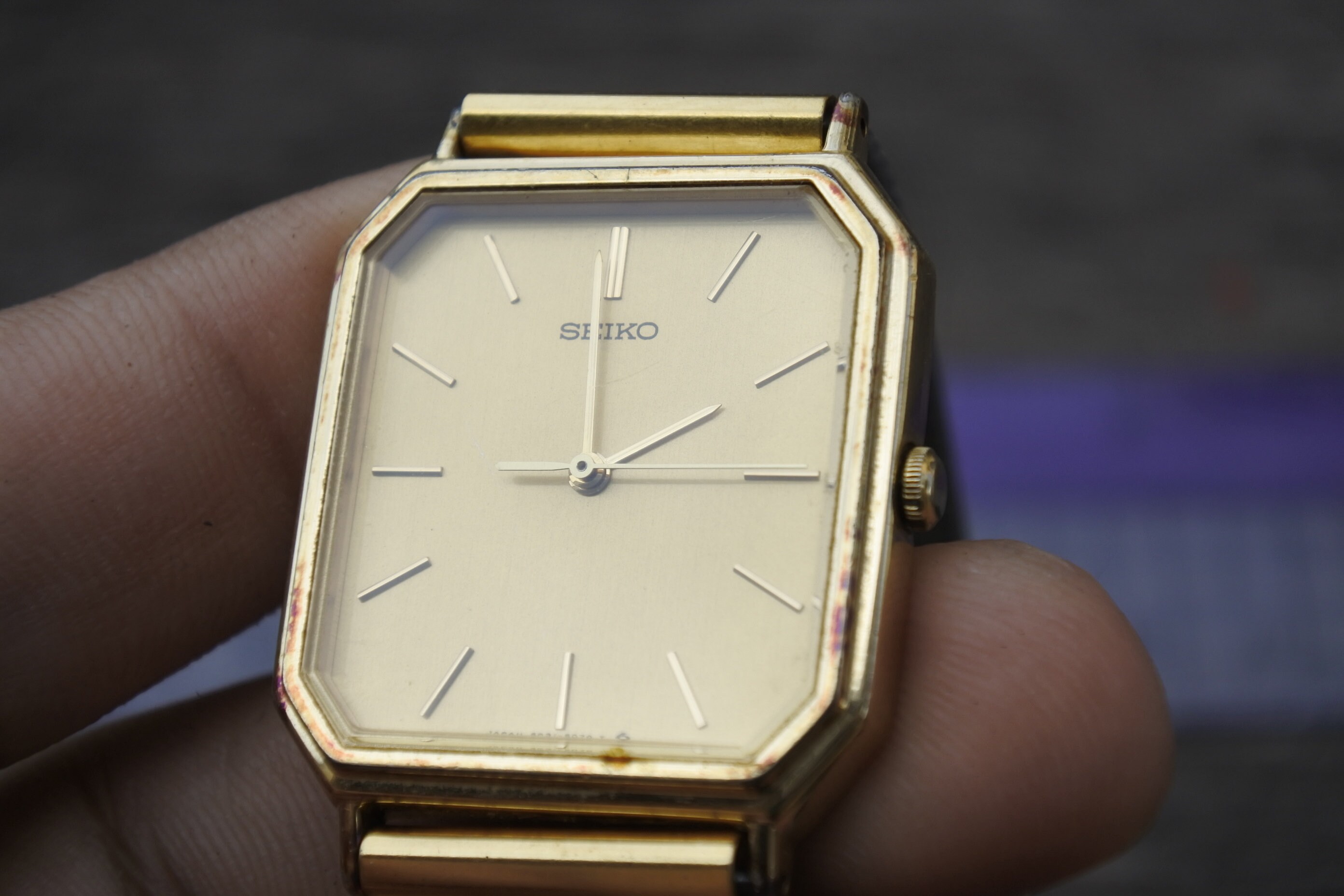 Vintage Seiko Gold Plated 5P31 5C50 Yellow Dial Men Quartz