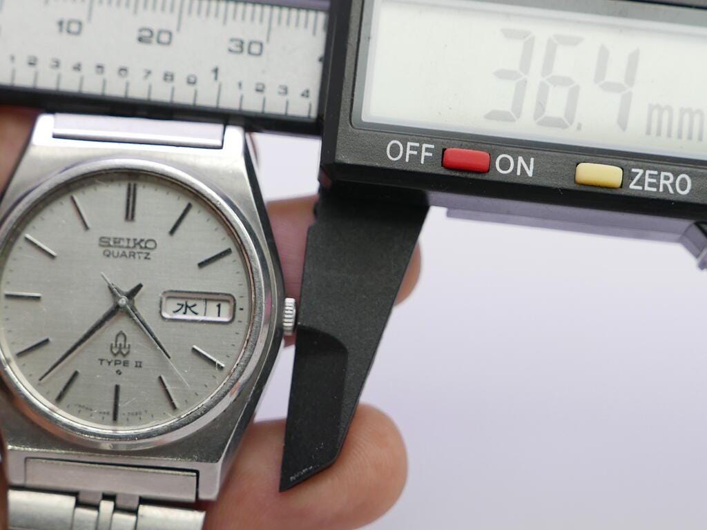 Vintage Seiko Type II 7546 7050 Silver Dial Men Quartz Watch