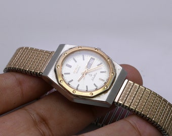 Vintage Seiko Silverwave 3423 0190 Weißes Zifferblatt Lady Quarz Armbanduhr Japan Runde Form 26mm