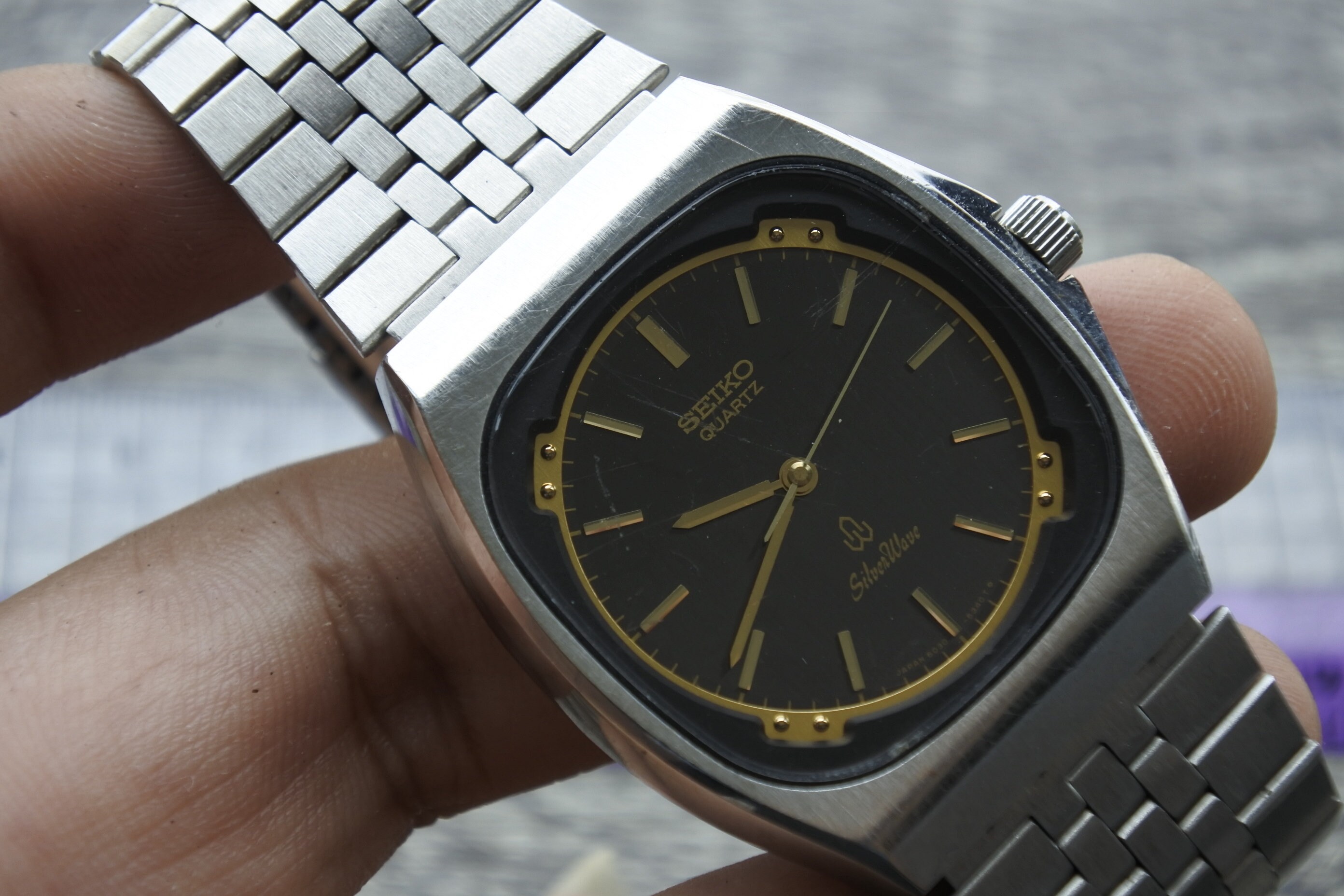 Vintage Seiko Silverwave Rare Dial Cushion Shape 6030 5280