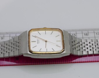 Vintage Seiko Gold Plated 8621 5020 White Dial Men Quartz