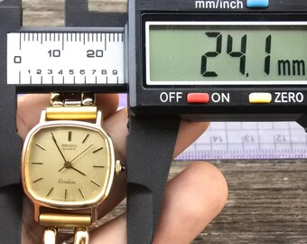 Vintage Seiko Exceline 10K Gold Case 1421 5450 Yellow Dial