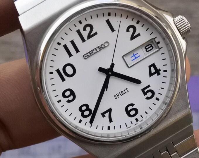 Numeric Watch Vintage Seiko Spirit 7N43 7B70 Numeric Dial Men Quartz Watch Japan ...