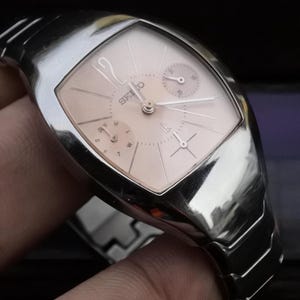 Vintage Seiko Lukia 5Y89 5A20 Pink Dial Lady Quartz Watch Japan