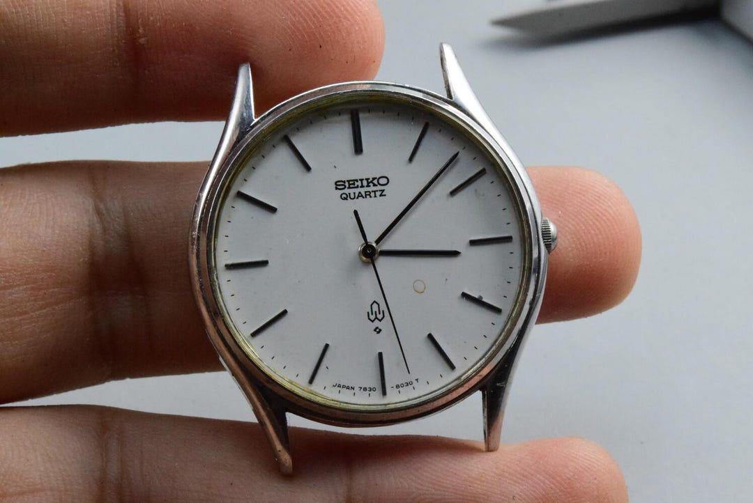Vintage Seiko 7830 8030 White Dial Men Quartz Watch Japan JDM