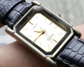 Vintage Seiko Exceline 1221 5820 Lady Quartz Watch Japan Square