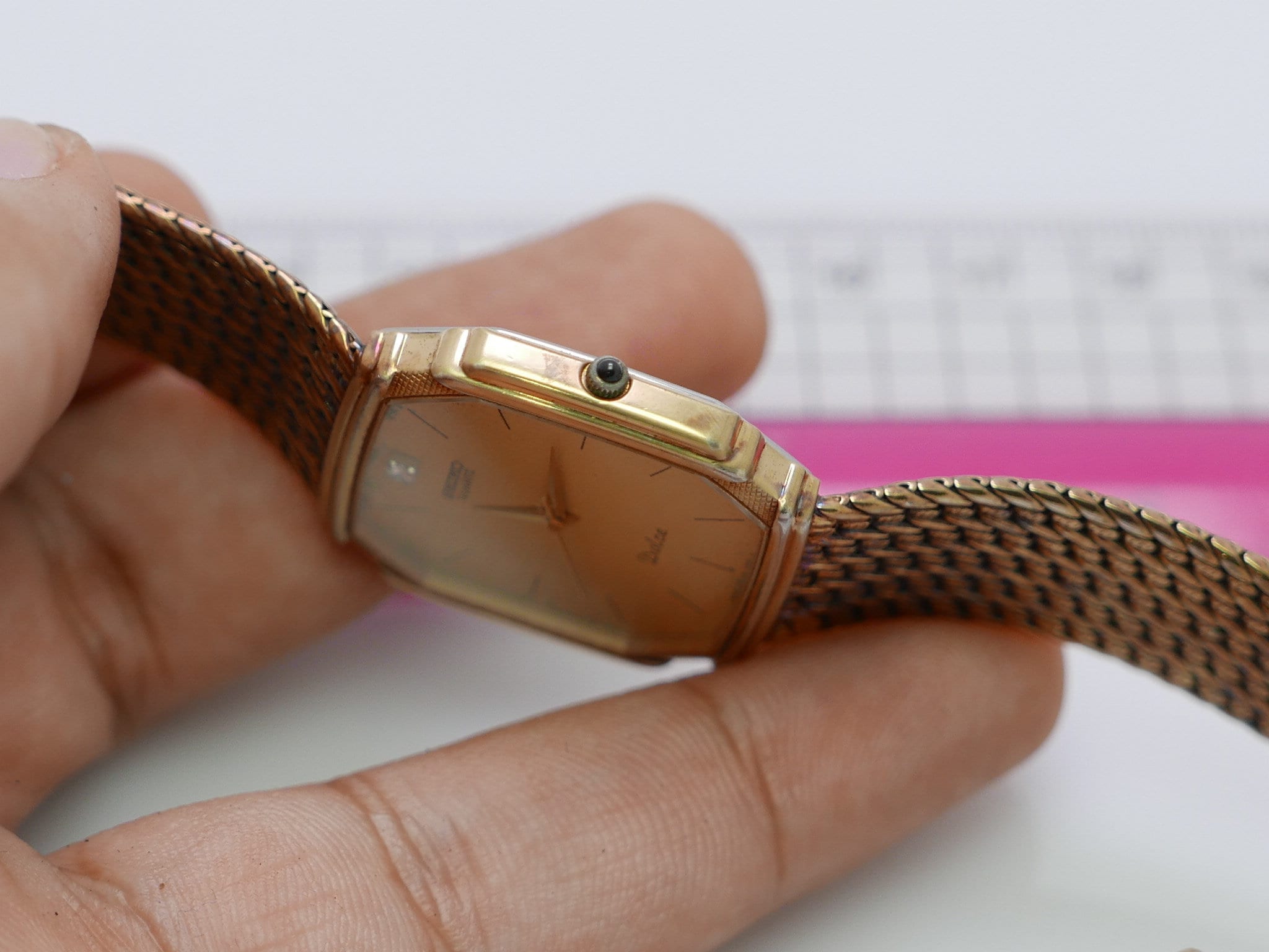 Vintage Seiko Dolce Gold Plated 7731 5000 Textured Dial Lady