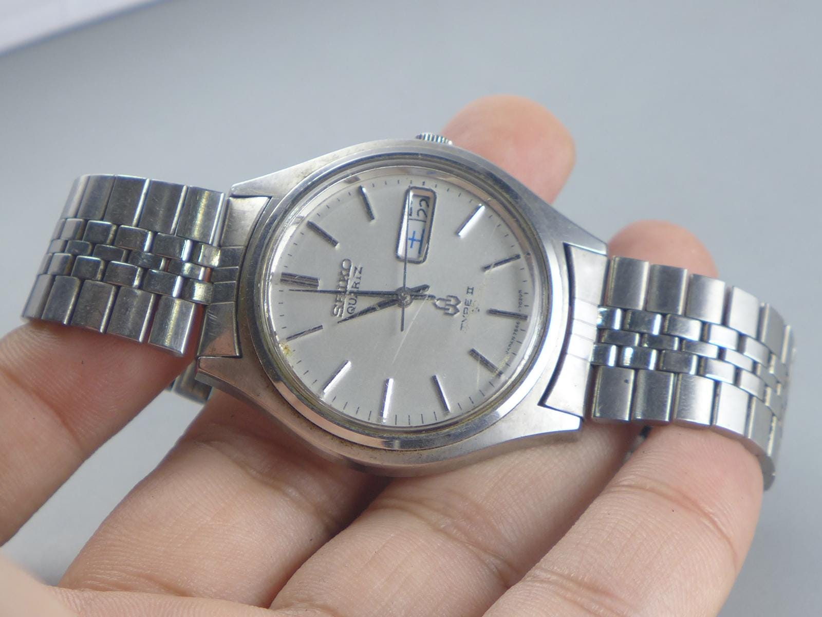 ヴィンテージ セイコー タイプII 7546 7010 ホワイトダイヤル メンズ