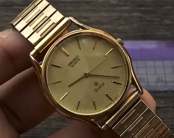 ヴィンテージ セイコー ドルチェ ツイン クォーツ 9641 8000 イエロー