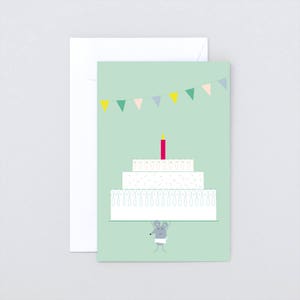 Tarjeta plegada »Ratón de cumpleaños«