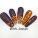 Dark Purple and Orange Fall Glitter Leaf press on nails, Press on nails with art, glue on nails, fake nails, press on nails with design 