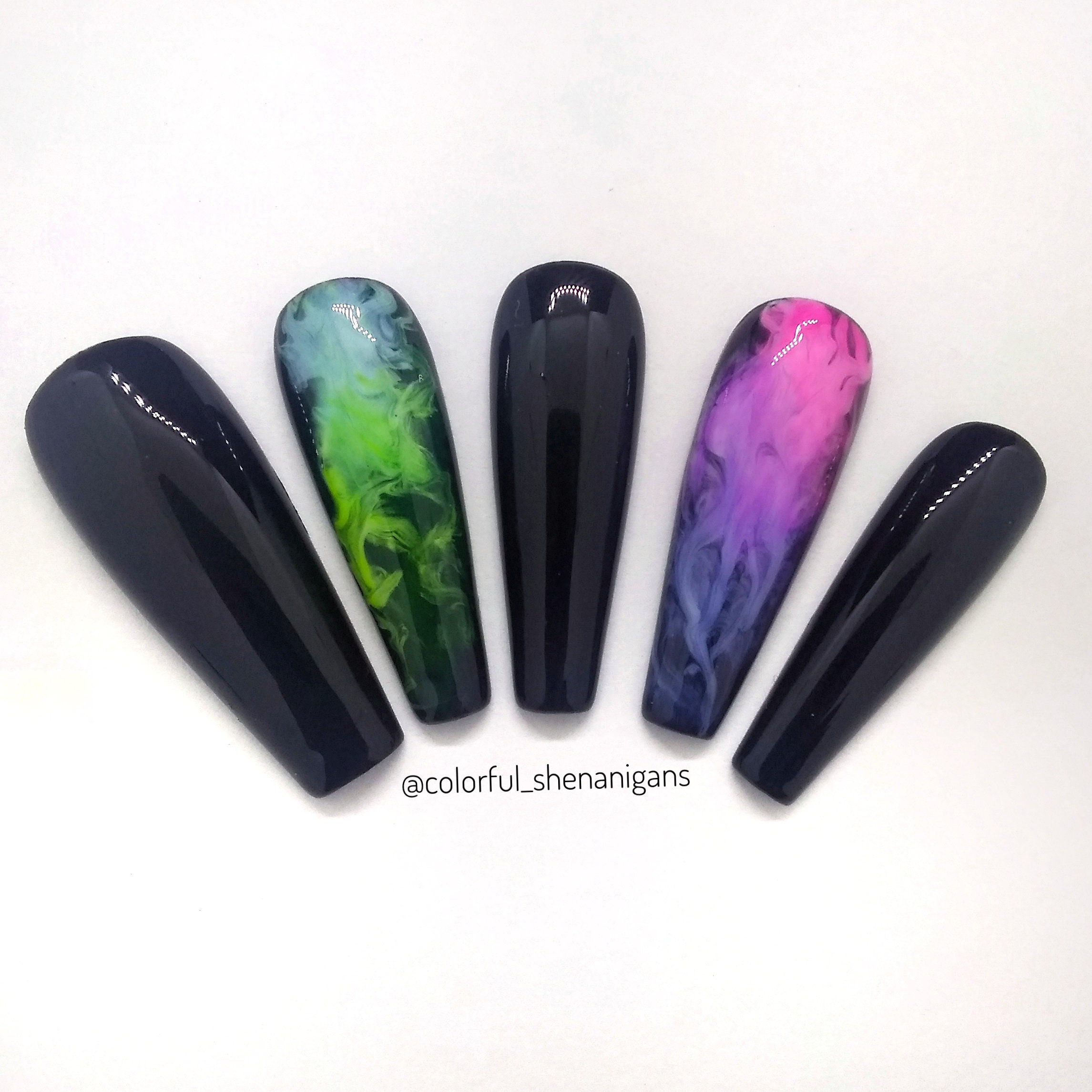 Rainbow Smoke press on nails Glue on nail Custom nail Fake | Etsy