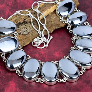 Natural Shungite Silver Necklace 925 Solid Sterling Silver Jewelry Shungite Gemstone Jewelry Adjustable Chain Necklace Mother's Day Gifts