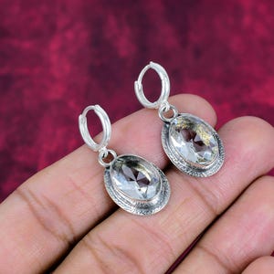 Amazing White Topaz 925 Sterling Silver Gemstone Jewelry Hook Earring ~ Designer Earring ~ White Topaz Birthstone ~ Gift For Birthday