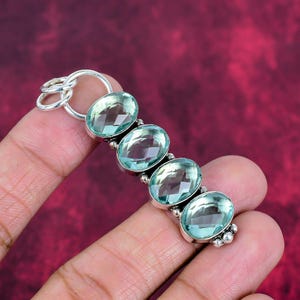 Green Apatite Gemstone Pendant 925 Sterling Silver Pendant, Statement Pendant, Green Apatite Pendant, Oval Shape Stone Jewelry For Women