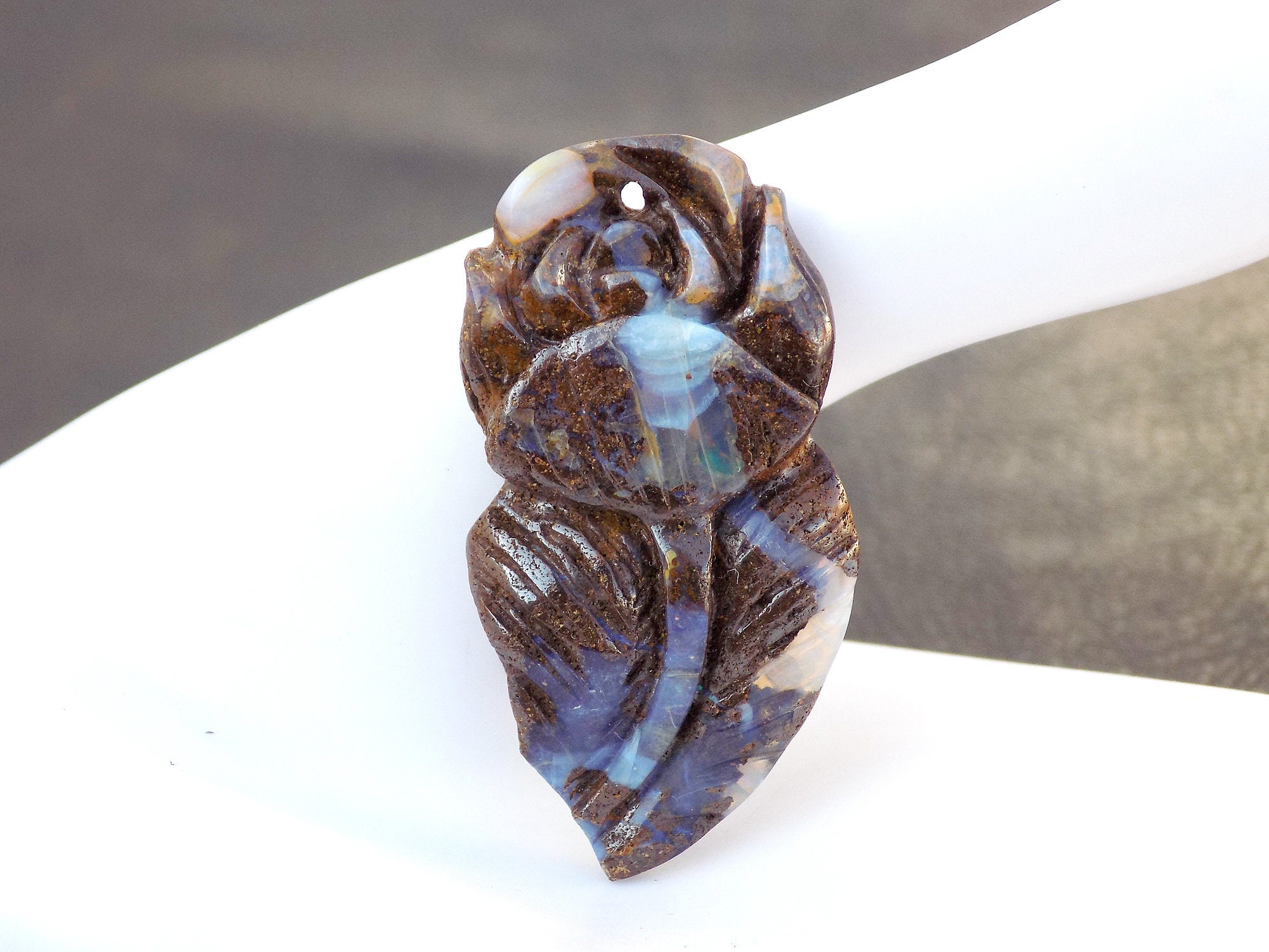 Australian Boulder Opal Gemstone Natural Cabochon Carved | Etsy