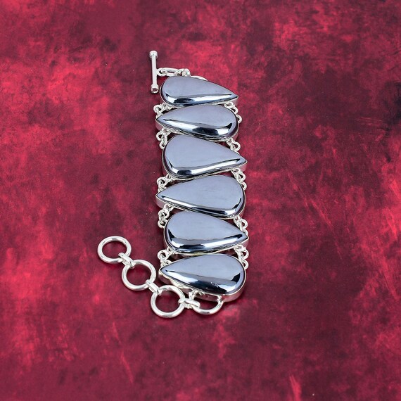 アクセサリー AVALANCHE Silver 925 Stone Set Bracelet Silver Apache Bracelet, 925 Sterling Silver, Adjustable Chain