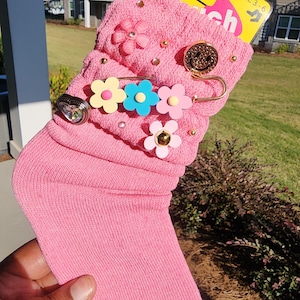 Bedazzled Charm Socks, Charm Socks, Slouch Socks