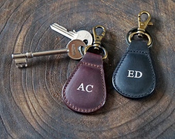 Handmade Leather Keyring with Personalisation