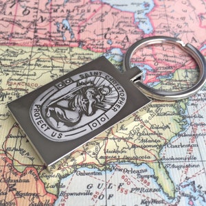 Saint Christopher Keyring, St Christopher Keychain, patron saint of travellers, Religious Gift, Travellers Prayer, Motorists Prayer