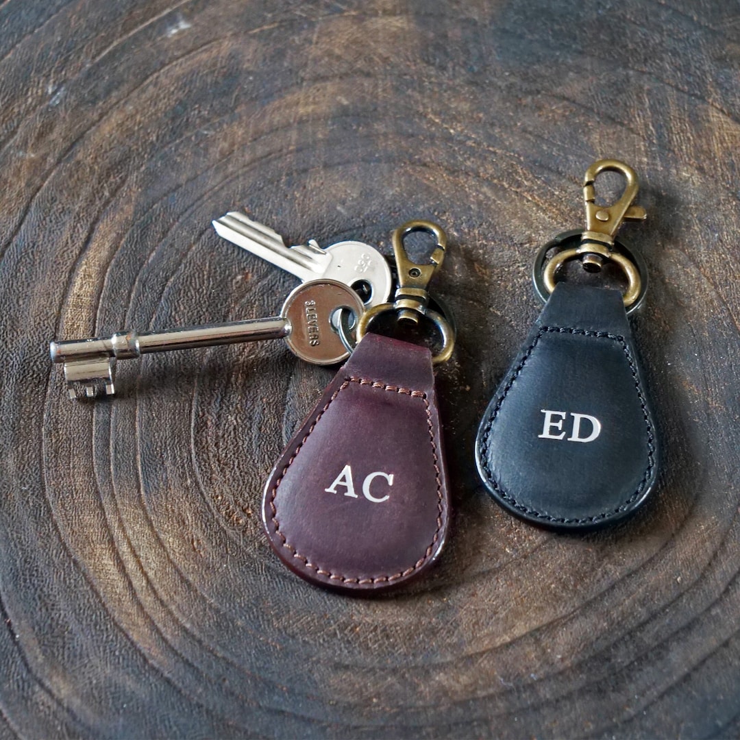 Handmade Leather Keyring With Personalisation - Etsy