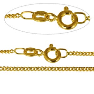 9ct Gold Plated fine 1.4mm Diamond Cut Curb Chain 14" to 40" Inch, All Sizes, Necklace