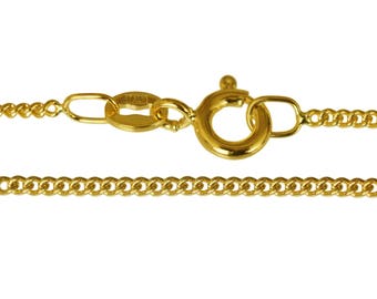 Italian 9ct Gold Plated 1.8mm Diamond Cut Curb Chain in all sizes up to 40 inches