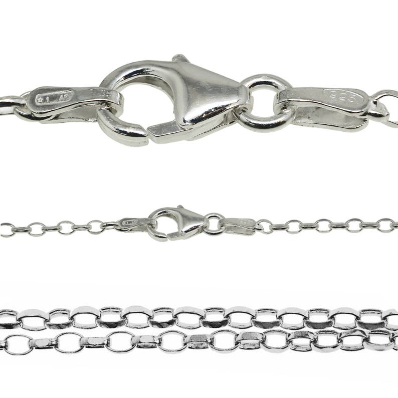 925 Solid Sterling Silver 16-40/" 2.7mm Oval Belcher Chain Necklace