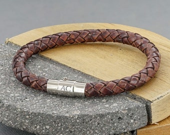 Leather ID Bracelet - Custom Made Bracelet, Leather Bracelet, Personalized Bracelet, Gift for Him, Gift for Her, Valentine Gift