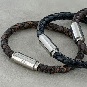 Gepersonaliseerde ronde lederen ID-armband
