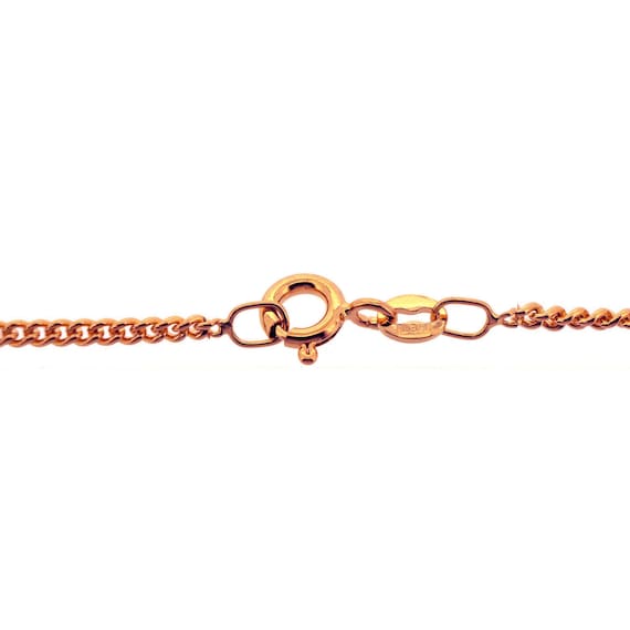 Italian Made E coated 9ct Rose Gold Plated 1.8mm Diamond Cut Curb