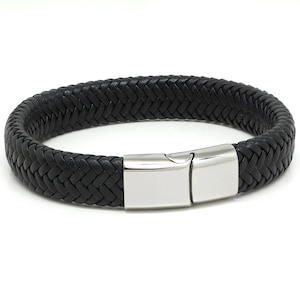 Waterproof Black Leather Bracelet