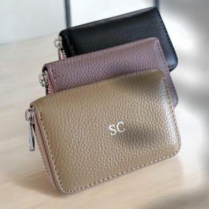 Card Holder Wallet Women Small Leather Purse For Women Zipper Wallet RFID Credit Card Holder Leather Card Case Slim Wallet