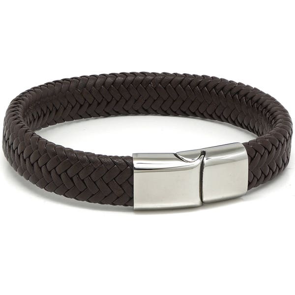 Mens Brown Leather Bracelet