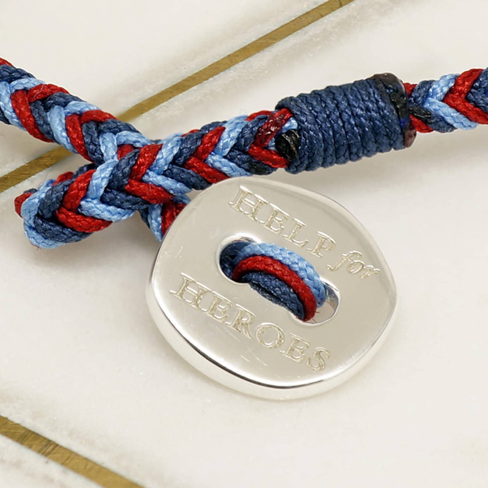 Official Help for Heroes Womens 17cm 925 Sterling Silver Button Clasp Cord Friendship Wrap Bracelet Etsy Canada