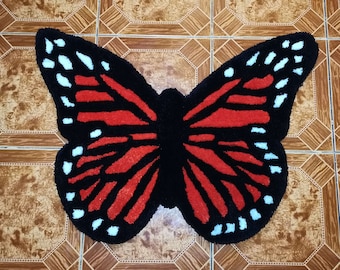 Butterfly handmade tufted rug | Multiple colors | Multiple sizes | 100% handmade