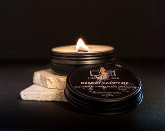 4oz Tin Candle | Coconut Soy Wax Candle | Wood Wick | All-Natural | Clean Burning | Non-Toxic