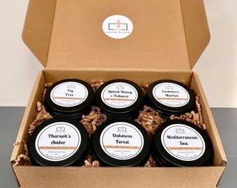 6-Pack Mini Candle Sampler Set | 2oz Tin Candles | Coconut Wax Candles | Pick 6 Candles | Custom Sample Pack | Choose Your Scents