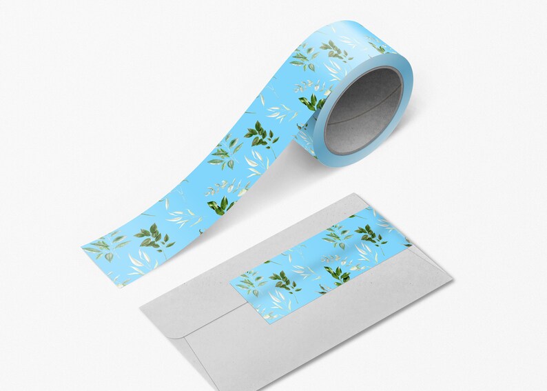 Greenry blue floral watercolor digital paper digital download paper set blue green botanical spring wedding watercolor papers #dp4