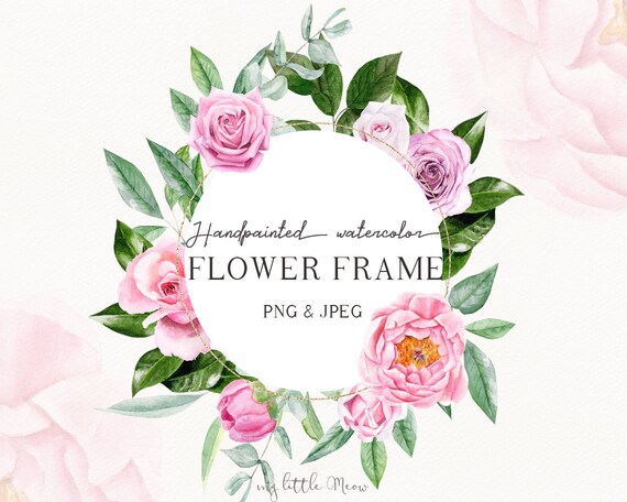 Romantique Floral Cadre Floral Couronne De Fleurs Png Aquarelle Clipart Couronne De Mariage Invitation Logo Clip Art Rose Feuillage De Feuilles Vert