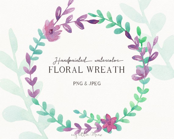 Hand Painted Sketch Flower Wedding Wreath Floral Banner Png Etsy