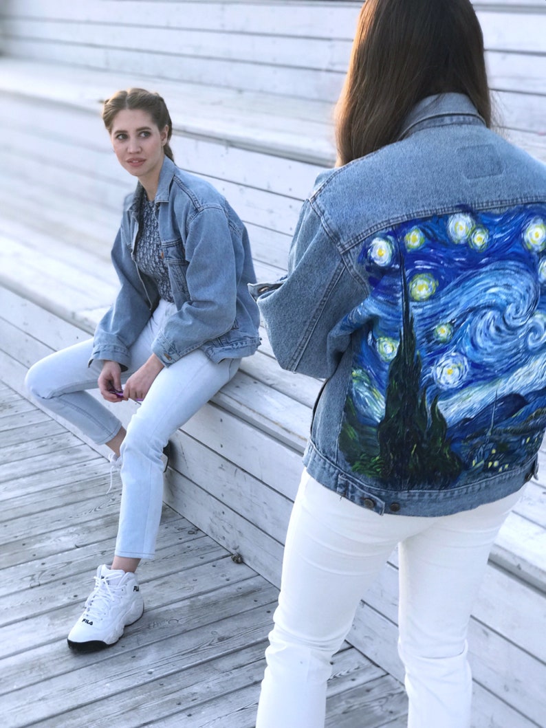 Van Gogh Starry Night denim jacket | Etsy