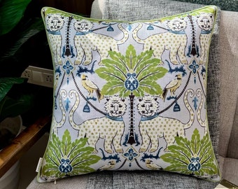 Printed Jaguar Accent Pillow Cover: Farmhouse Throw Cushion