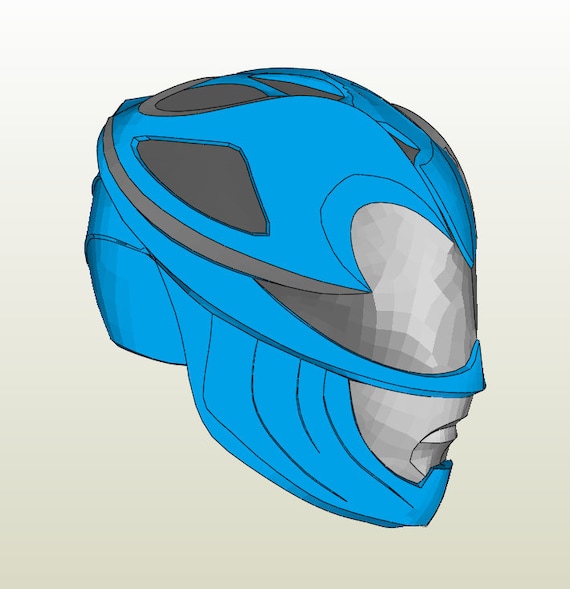 Power Rangers 2017 Blue Ranger Helmet Pepakura Foam File - Etsy Power Rangers 2017 Blue Ranger Helmet Pepakura Foam File - Etsy