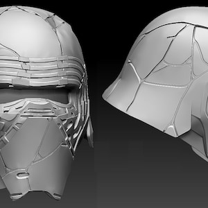 kylo ren helmet broken 3d printer file